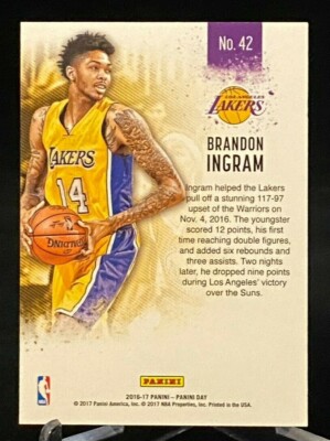 2016-17 Panini Day NBA #42 Rookie Brandon Ingram Los Angeles