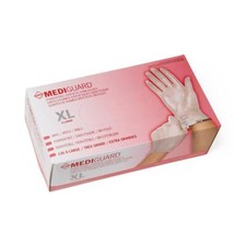 Mediguard Powder-Free Clear Vinyl Exam Gloves, Size XL, Case of 1300