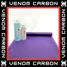 12" x 5FT Twill Weave Purple Hybrid Carbon Fiber Fabric Cloth Resin Kit