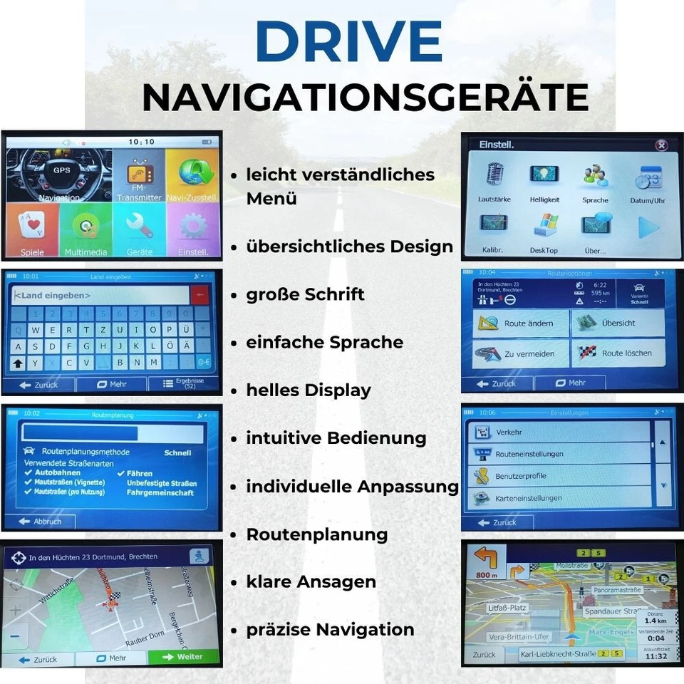 9 Zoll GPS Navigationsgerät DRIVE 9BT Bluetooth für LKW, PKW, Wohnmobil,Bus - Bild 3 von 4