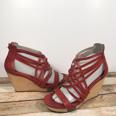 red ecco sandals