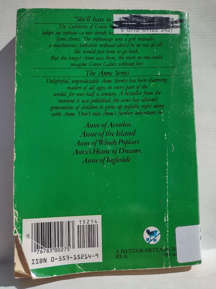 Anne Of Green Gables By L. M. Montgomery -1982 -PB -Bantam Skylark -Ex Library  - Image 2 of 4