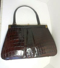 Vintage Authentic Large Alligator Handbag / Purse