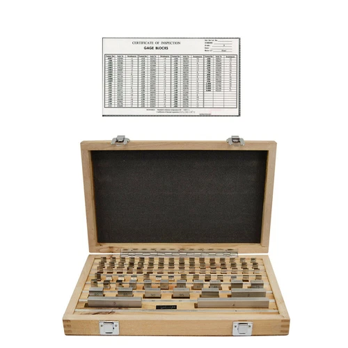 81 Pc Grade 3 Rectangular Gage Block Set W/ Certificate Of Inspection .050''-4''