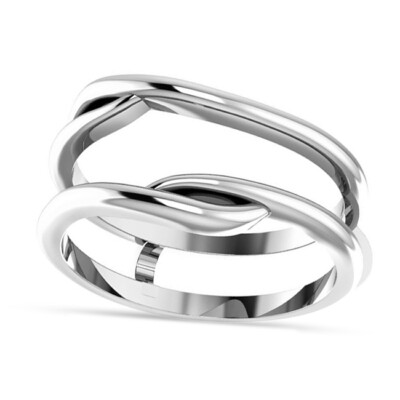 14k Solid White Gold Ring Guard Enhancer Without Diamond