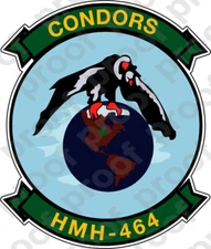 STICKER USMC HMH 464 CONDORS COL   ooo   USMC Lisc No 20187