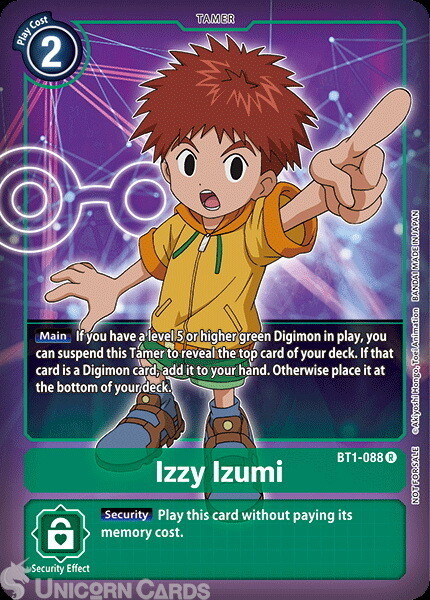 BT1-088-ALT Izzy Izumi Rare Alternative Art Mint Digimon Card