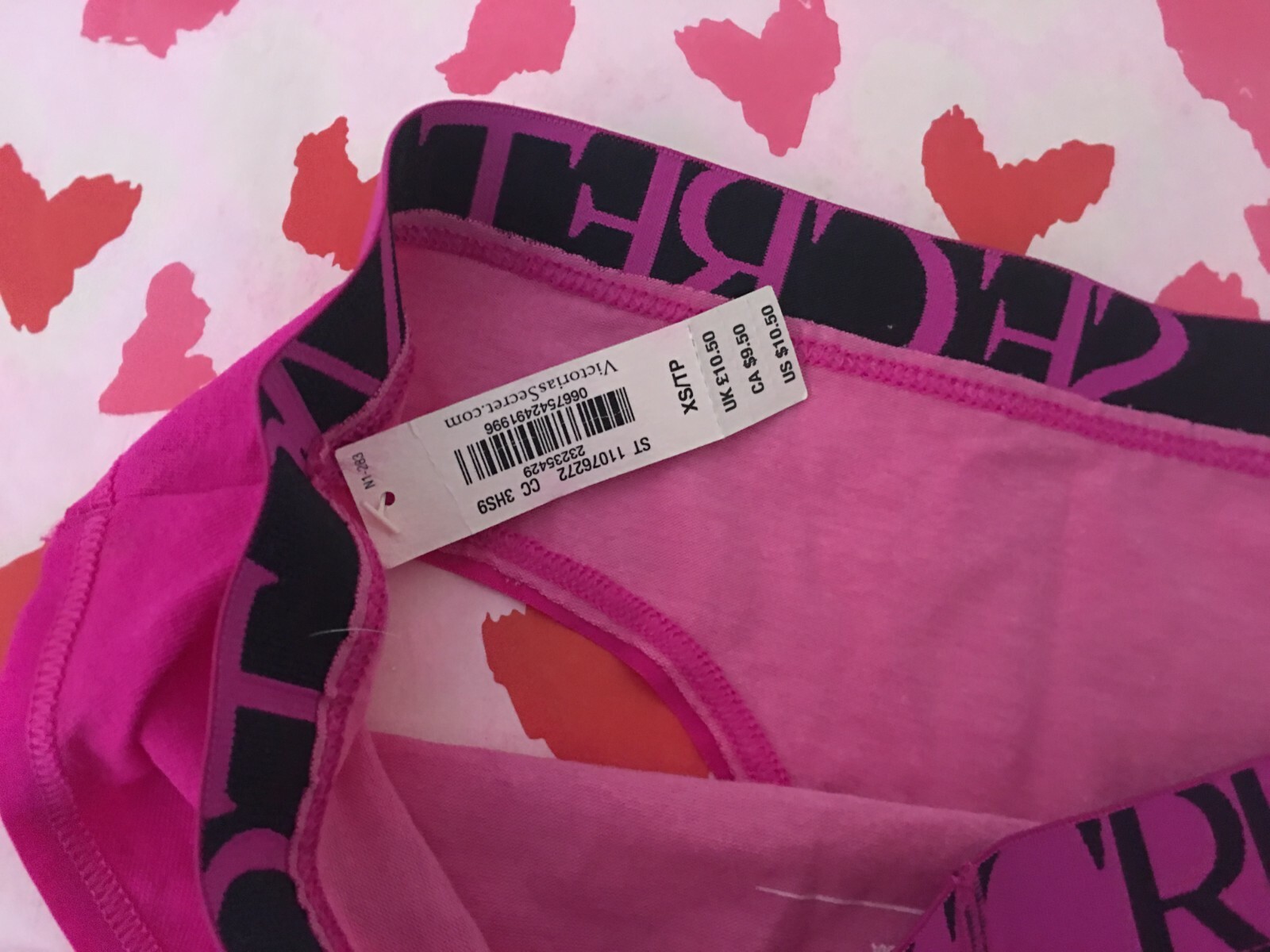 NWT Victoria's Secret LOGO Hot Pink Hiphugger Panty underwear XS X SMALL 667542491996 eBay