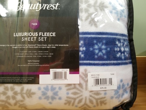 Beautyrest twin size Luxurious fleece Twin sheet set NIP Retail $70 - Picture 7 of 7