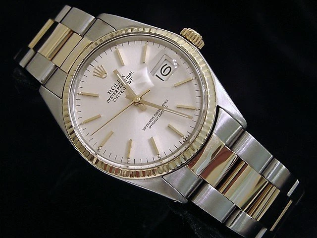 Rolex — Rolex Datejust Mens 2Tone Stainless Steel & Yellow Gold Watch Silver Dial 16013