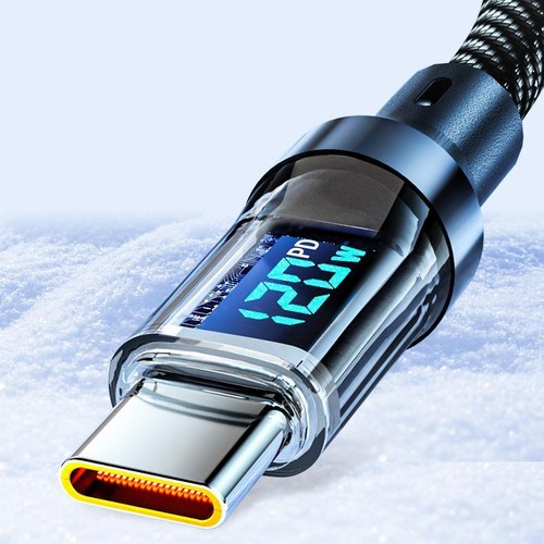 120w Super Fast USB Type-C Charging Cable Braid Phone Charger Lead with Display - Zdjęcie 10 z 23