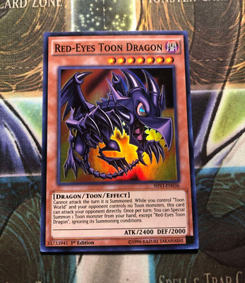 RED-EYES TOON DRAGON *** 1ST EDITION SUPER RARE SHVI-EN036 MINT/NM