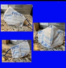 Face Mask Faith Hope Trust Adult Breathable Comfy W/ Wire Across Face Comfy