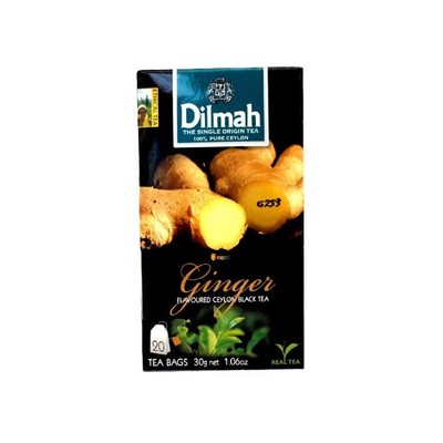 DILMAH - GINGER FLAVOURED - PURE CEYLON TEA Black Tea (30g) | 20 tea bags