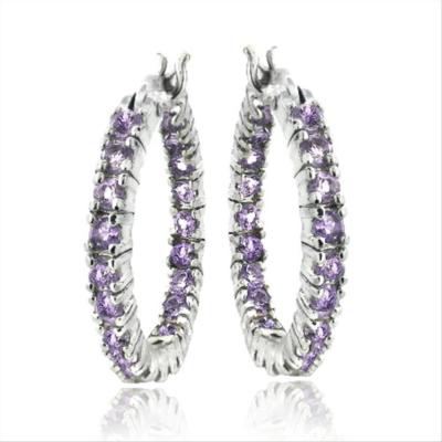 925 Silber 1,68ct Amethyst Creolen