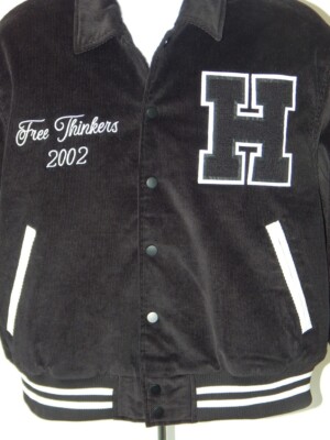HUDSON Free Thinkers Men Bomber Jacket Insulated Black Logo Snap