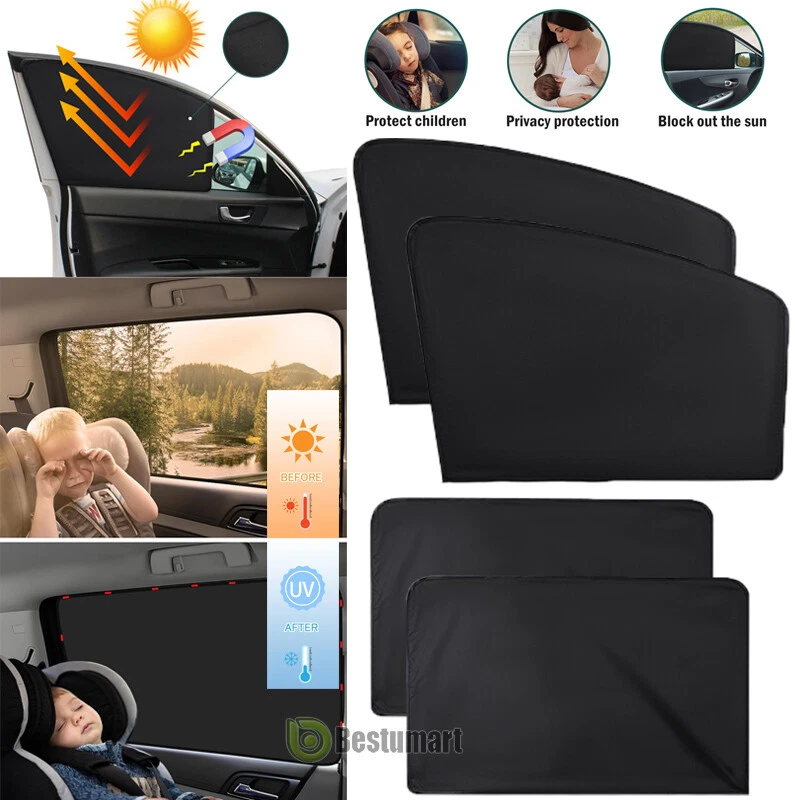 4X Cortinas Magnéticas de Privacidad para Ventana de Coche Universal - Protector UV 100% Foto 3 de 4