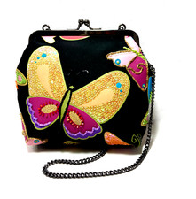 MARC AVANE SEQUIN & BEADED  BUTTERFLY PURSE EVENING BAG, CHAIN STRAP, NWOT