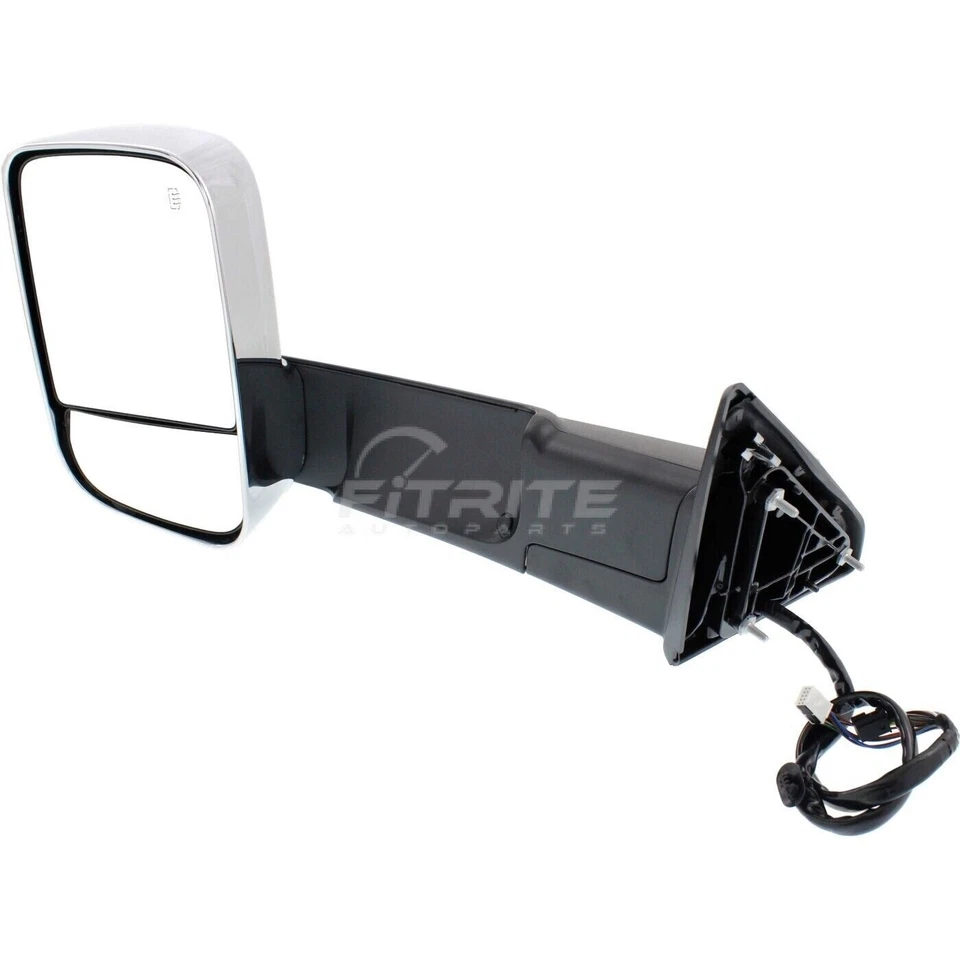 Nuevo espejo retrovisor de remolque eléctrico plegable eléctrico cromado térmico para Ram 1500 2013-2018 Foto 3 de 4