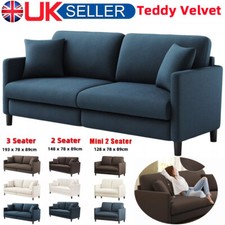 2 3 Seater Teddy Velvet Fleece Sofa Modern Couch Love Seat Settee Apartment Home