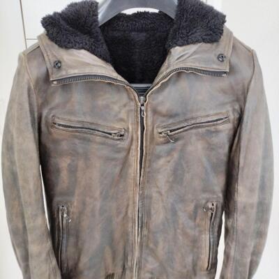ジャケット・アウター Shellac / Cow Leather Far Riders Jacket Shellac / Cow Leather Far Riders Jacket SHELLAC Leather Hooded