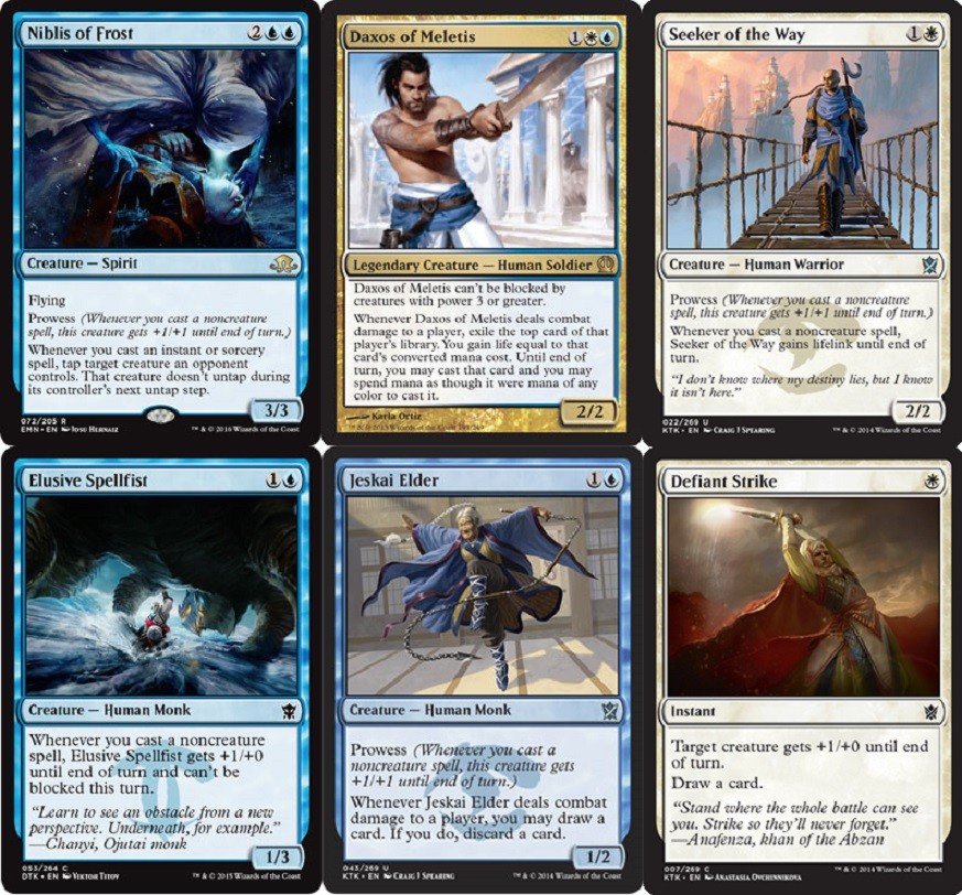 Azorius Prowess Deck with Niblis Frost and Daxos MTG 60 Cards