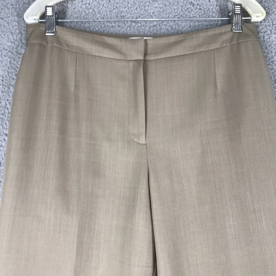 Le Suit Dress Slacks Women Size 8 Lined Career Loose Straight Leg Tan - Image 2 of 4