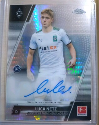 Luca Netz Prism Auto /175 Borussia Mönchengladbach Topps Chrome Bundesliga 21-22