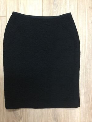 MAX MARA BLACK SKIRT WOMENS 6 MADE IN ITALY FLOWER PATTERN PARTY CAREER TRAVEL