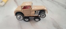 Vintage Aurora T-Jet #1366 Tan/Red Hot Rod Coupe With White Walls and Originals