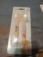  Great deal get 2 Disney Baby Princess Fork  Spoon Set Plastic