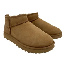 UGG CLASSIC ULTRA MINI CHESTNUT SUEDE SHEEPSKIN WOMEN'S BOOTS US SIZE 9