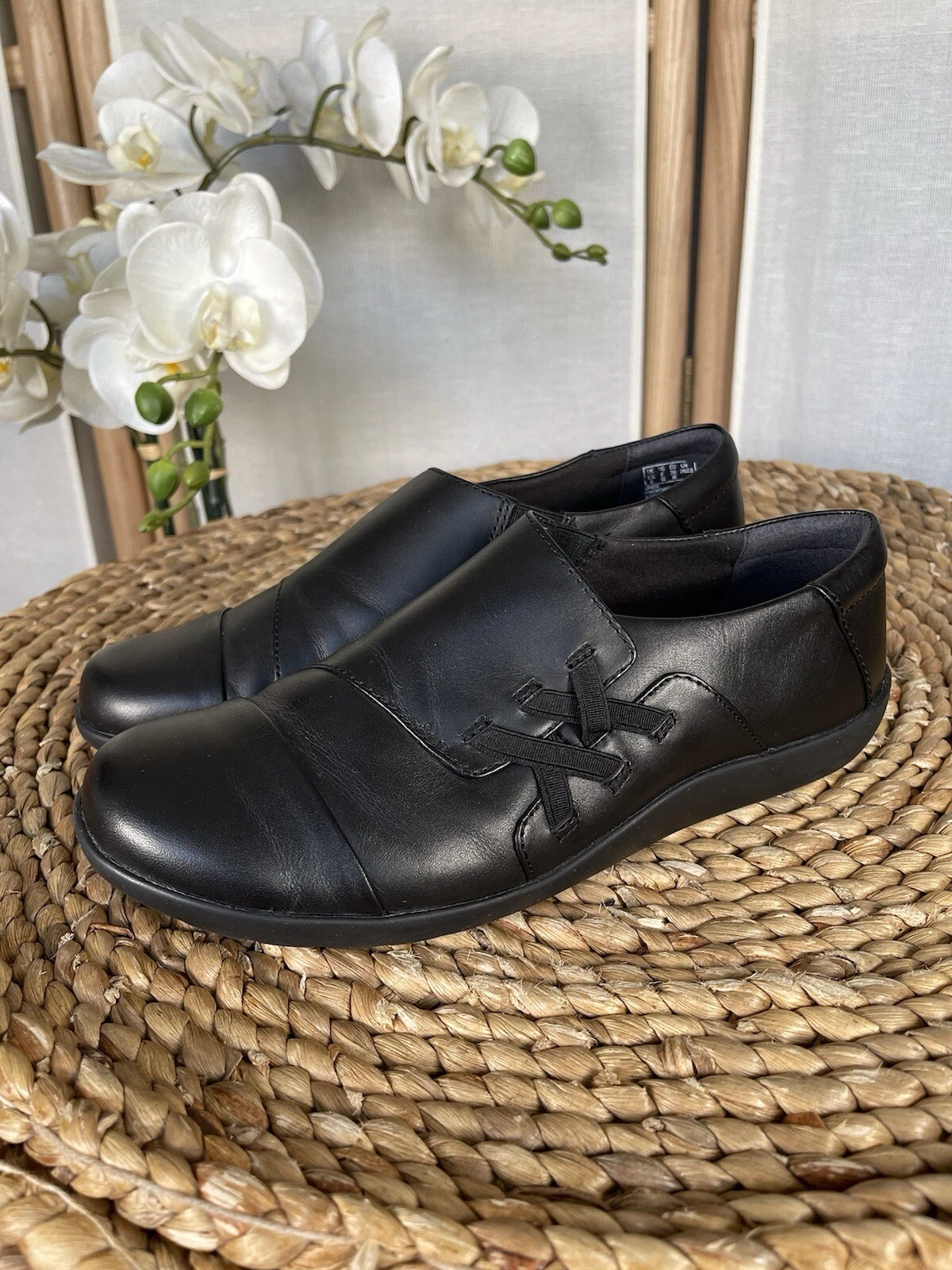 Scarpe slip on Clarks Medora Sandy nere in pelle UK 5 5