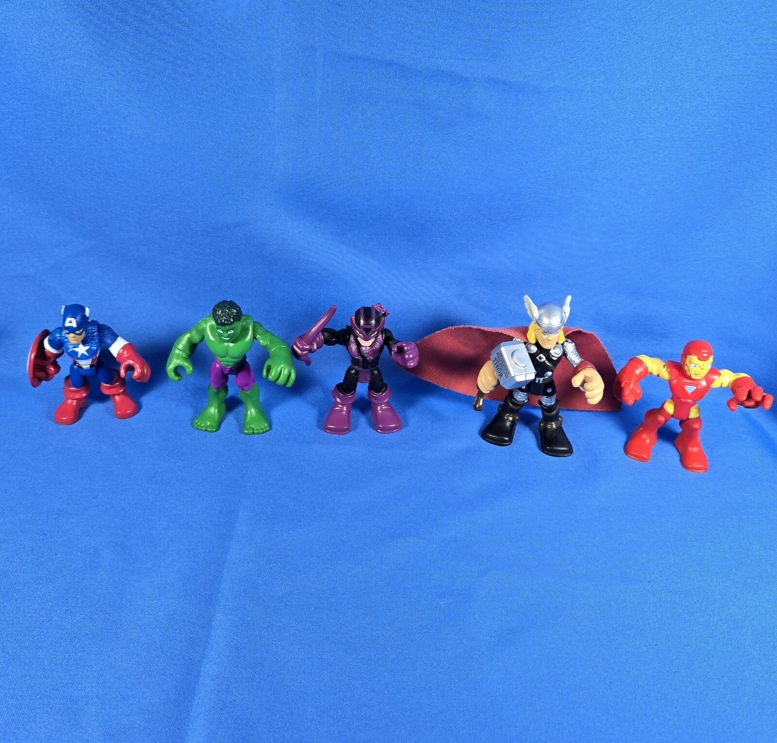 Lot Of 5 Playskool Heroes Super Hero Adventures IronMan Hawkeye Captain America