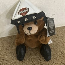Harley Davidson Plush Bean Bag Toy -"Big Twin" Biker Bear 1997-5 inch W PaperTag