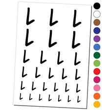 Letter L Uppercase Felt Marker Font Temporary Tattoo Water Resistant Set