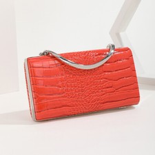 Crocodile Pattern PU Women Evening Party Clutch Shoulder Bag Wedding Prom Purse
