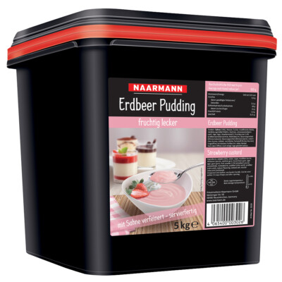 Naarmann Erdbeer Pudding mit Sahne verfeinert servierfertig 5000g