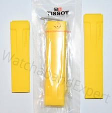 Original Tissot T-Race Men's T048417A, T048427A Yellow Rubber Band Strap w/ Pins