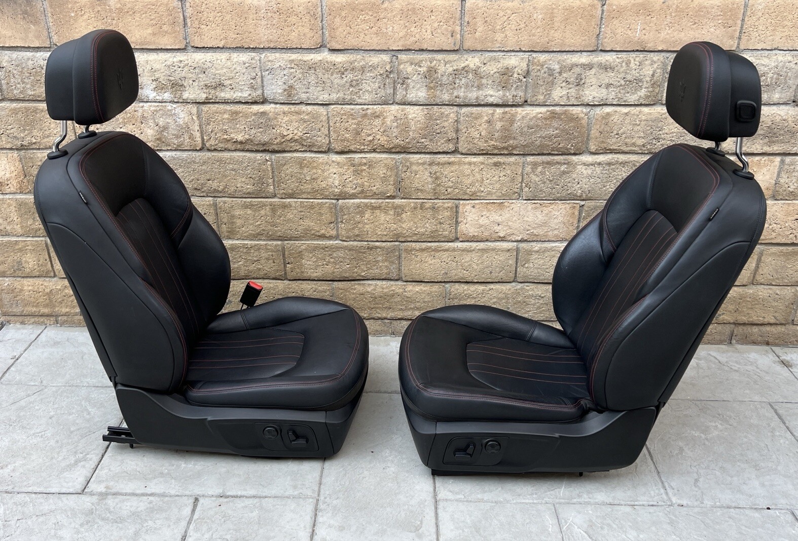 2017 - 2020 MASERATI GHIBLI Front Seats PAIR Leather w/ RED Stitching OEM