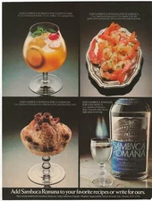 Vintage Print Ad Sambuca Romana Liqueur Sunny Sam, Scambuca, Samocha, Con Mosca