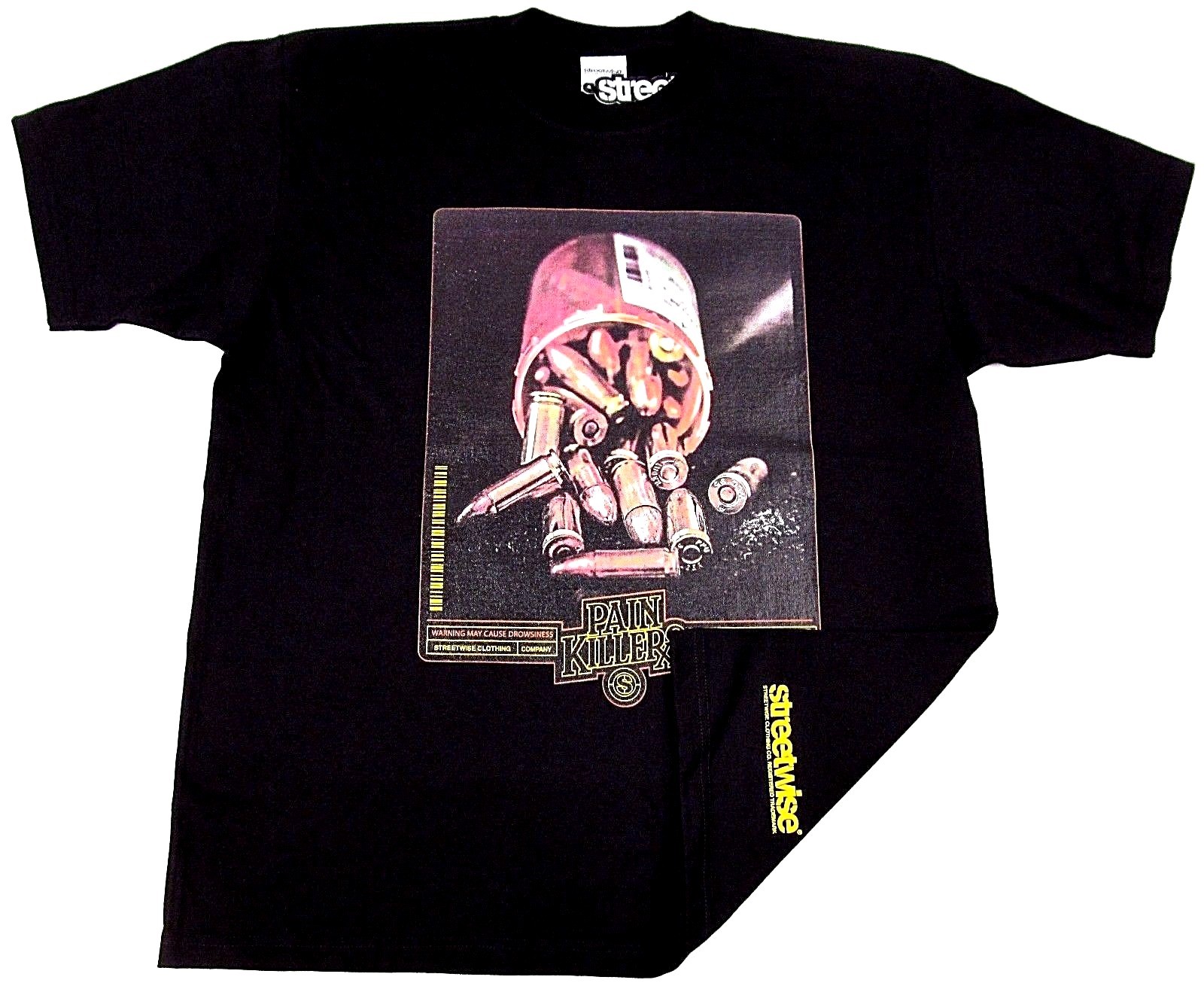STREETWISE PAIN KILLERS T-shirt Urban Streetwear Tee Men Black NWT