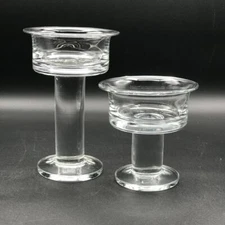 Vintage Crystal Glass Candle Holders - Compotes Set of 2 Maded in Krosno Poland 