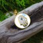 thumbnail 2 - Small Mother of Pearl Gold Crystal Hamsa Pendant .925 Silver Necklace