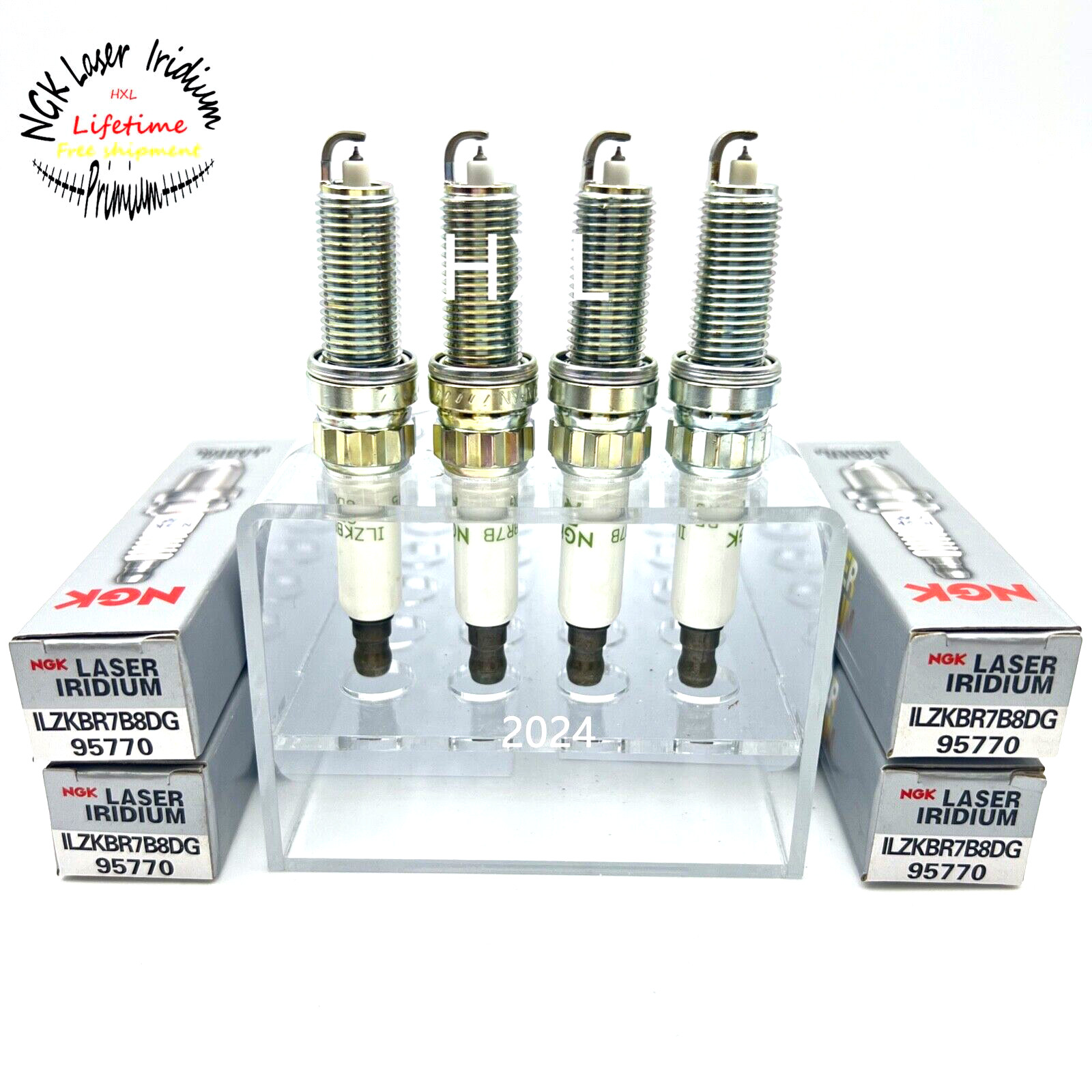 4x Spark Plug-Laser Iridium NGK ILZKBR7B8G 95770