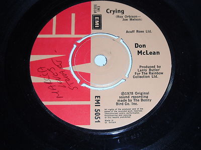 Don McLean - Crying / Genesis (In The Beginning) 45 - UK