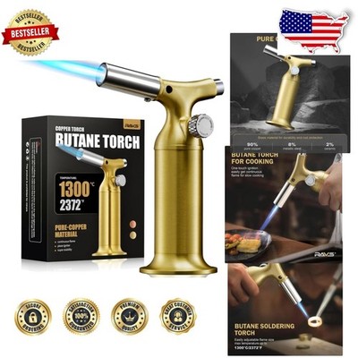 Copper Cooking Torch, Adjustable Flame, 17ml Fuel, for Chefs & DIYers
