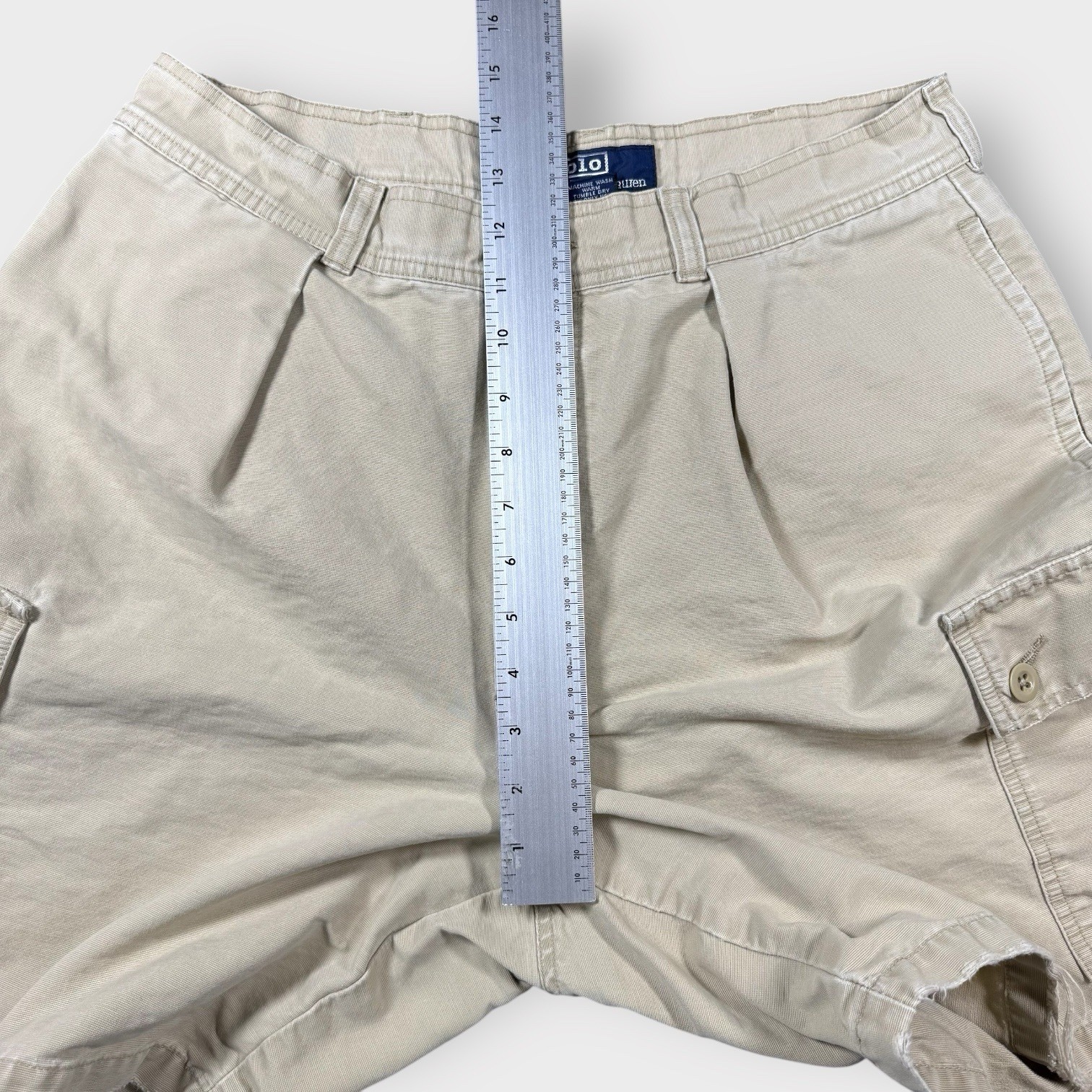 Polo Ralph Lauren Men’s 34 Tan Pleated Cargo Shorts 100% Cotton 7” Inseam thumbnail 13