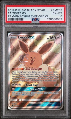 2019 POKEMON SM BLACK STAR PROMO #SM233 FULL ART/EEVEE GX PSA 6