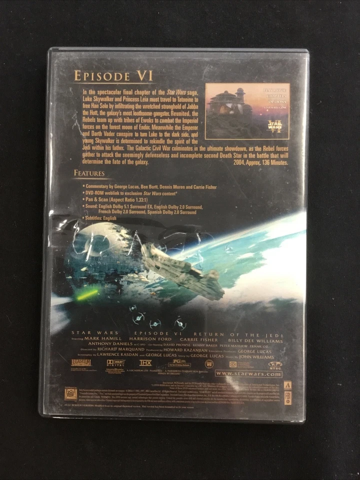 Star Wars Episode VI: Return of the Jedi (DVD) полноэкранный со вставкой 1983 - Изображение 2 из 3